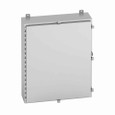 B-Line Eaton series wall mounted panel enclosure, 24" height, 8" length, 16" width, 4X, Hinged cover, 4XA enclosure, Wall mount, Medium single door,