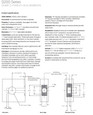 Falcon D200 Series Grade 2 deadbolt product specifications - door thickness, backset, cylinder, strike, and dimensional elevation diagrams