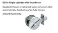 Falcon D241 single cylinder deadbolt - ANSI/BHMA E0152 function diagram showing key and thumbturn operation