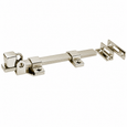 Don-Jo 1581 Surface Bolt, UL Rated, 12" x 1" Brass, Satin Chrome Finish with Rim and Mortise Strikes