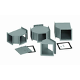 B-Line Eaton series wireway miscellaneous fitting, Feed through, Wireway cutoff fitting,  12, Steel, 4" X 4"