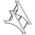 B-Line VERTICAL TEE, SERIES 2,3,4&5, DOWN, 3" / 4" HEIGHT, 12" WIDTH, 48" RADIUS, ALUMINUM