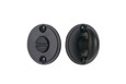 Emtek 828TP Classic Thumbturn Privacy Bolt in Flat Black (US19) — front and back views