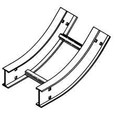 B-Line VERTICAL INSIDE BEND, SERIES 2,3,4&5, 3" / 4" HEIGHT, 45 DEG., 30" WIDTH, 48" RADIUS, ALUMINUM