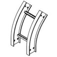 B-Line VERTICAL OUTSIDE BEND, SERIES 2,3,4&5, 3" / 4" HEIGHT, 45 DEG., 42" WIDTH, 12" RADIUS, ALUMINUM