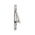 Emtek 2221 Brass Edge Pull 3/4" x 4" in Satin Nickel — angled view showing pull tab and mounting plate detail