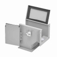 B-Line Eaton series wireway elbow fitting, Lay-in, 90° elbow, outisde opening, 12, Steel, ANSI 61 gray painted, 6" X 6"