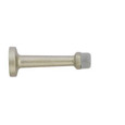 Emtek 2232 Baseboard Door Stop 3-Inch in Satin Nickel finish, side profile view showing mounting screw and rubber bumper tip