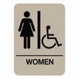 Don-Jo HS-9050-05 ADA Sign Women's/Handicap in Tan Plastic
