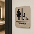 Don-Jo HS-9050-05 ADA Sign Women's/Handicap in Tan Plastic