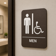Don-Jo HS-9060-01 ADA Sign Men's/Handicap in Brown Plastic, 9" x 6"