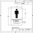 Don-Jo HS-9060-02 ADA Men's Room Door Sign in Brown Plastic, 9" x 6"
