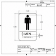 Don-Jo HS-9070-02 ADA Men's Room Sign in Blue Plastic, 9" x 6"