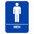 Don-Jo HS-9070-02 ADA Men's Room Sign in Blue Plastic, 9" x 6"