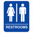Don-Jo HS-9070-03 ADA Restroom Sign in Blue Plastic, 9" x 6"