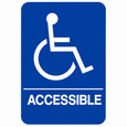Don-Jo HS-9070-06 ADA Handicap Accessible Door Sign in Blue Plastic, 9" x 6"