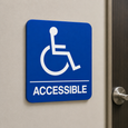 Don-Jo HS-9070-06 ADA Handicap Accessible Door Sign in Blue Plastic, 9" x 6"