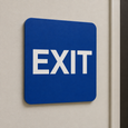 Don-Jo HS-9070-35 ADA Exit Sign in Blue Plastic for Commercial Door Applications