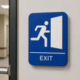 Don-Jo HS-9070 ADA Exit Sign in Blue Plastic, 9" x 6"