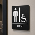 Don-Jo HS-9090-01 ADA Sign Men's/Handicap in Black Plastic