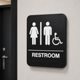 Don-Jo HS-9090 ADA Sign Women/Men/Handicap in Black Plastic Finish