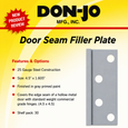 Don-Jo DSF-45 Door Seam Filler Plate 4.5" x 1.605", 25-Gauge Steel, Prime Coated, Non-Handed