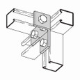B-Line Eaton series strut fittings and accessories, 3.5" Height, 3.75" Length, 2.06" Width, .76lbs, Steel, Four hole offset bent tee, 90 deg | Left, D