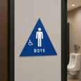 Don-Jo CHS-4 Title 24 Boys Restroom Sign 12" Diameter in Blue with Braille