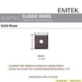 Emtek 2409 American Classic Brass Doorbell with Plate & Button - Quincy Rosette