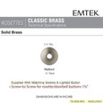 Emtek 2466 American Classic Brass Doorbell with Plate & Button - Watford Rosette