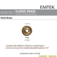 Emtek 2401 American Designer Brass Doorbell with Plate & Button - Rope Rosette