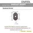 Emtek 2411 Sandcast Bronze Doorbell with Plate & Button with #1 Rosette