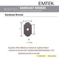 Emtek Emtek 2411 Sandcast Bronze Doorbell with Plate & Button with #1 Rosette EMTEK-2421
