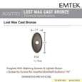 Emtek 2414 Tuscany Bronze Doorbell with Plate & Button with #14 Rosette