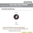 Emtek 2415 Tuscany Bronze Doorbell with Plate & Button with #15 Rosette