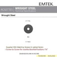 Emtek Emtek 2432 Wrought Steel Doorbell with Plate & Button with #2 Rosette EMTEK-2432