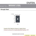 Emtek Emtek 2433 Wrought Steel Doorbell with Plate & Button with #3 Rosette EMTEK-2433