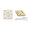Emtek 96313 Solid Brass Square Barrel Heavy Duty Hinges (Pair), 3-1/2" x 3-1/2" (Thinner Leaf Thickness 0.125")