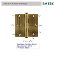 Emtek 92023 Heavy Duty Plain Bearing Hinges (Pair), 3-1/2" x 3-1/2" with 1/4" Radius Corners, Plated Steel