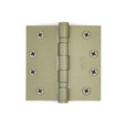 Emtek 94014 Heavy Duty Ball Bearing Door Hinge, 4" x 4" Square Corners, Pewter (US15A) finish — front view