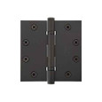 Emtek 94014 Heavy Duty Ball Bearing Door Hinge, 4" x 4" Square Corners, Flat Black (US19) finish — front view