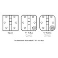 Emtek 9813432D Residential Duty Plain Bearing Hinges (Pair), 4" x 4" with 5/8" Radius Corners, Stainless Steel