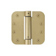 Emtek 95034 Spring Hinge 4" x 4" 5/8" Radius Corners UL Listed Plated Steel - Satin Brass finish, front face view