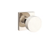 Round Brass knob with Square rosette in Polished Nickel finish