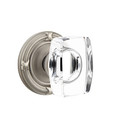 Windsor Crystal Knob with Ribbon & Reed Rosette in Pewter Finish