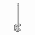 B-Line Eaton series runway retaining post, Used to increase cable capacity fill of runway, Cable retaining post, A513 steel, Yellow zinc finish