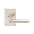 Arts & Crafts Brass lever with Arts & Crafts rosette in Satin Nickel finish