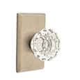 Astoria Clear Crystal knob with #3 Rosette in Tumbled White Bronze