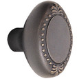 Oval Beaded Egg Brass knob in Oil Rubbed Bronze finish