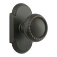 Rope Brass knob with #8 rosette in Oil Rubbed Bronze finish